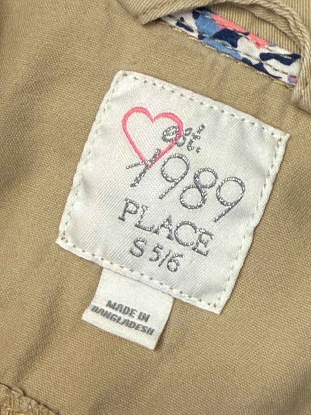 Girls children’s place safari style jacket - Sz 5/6